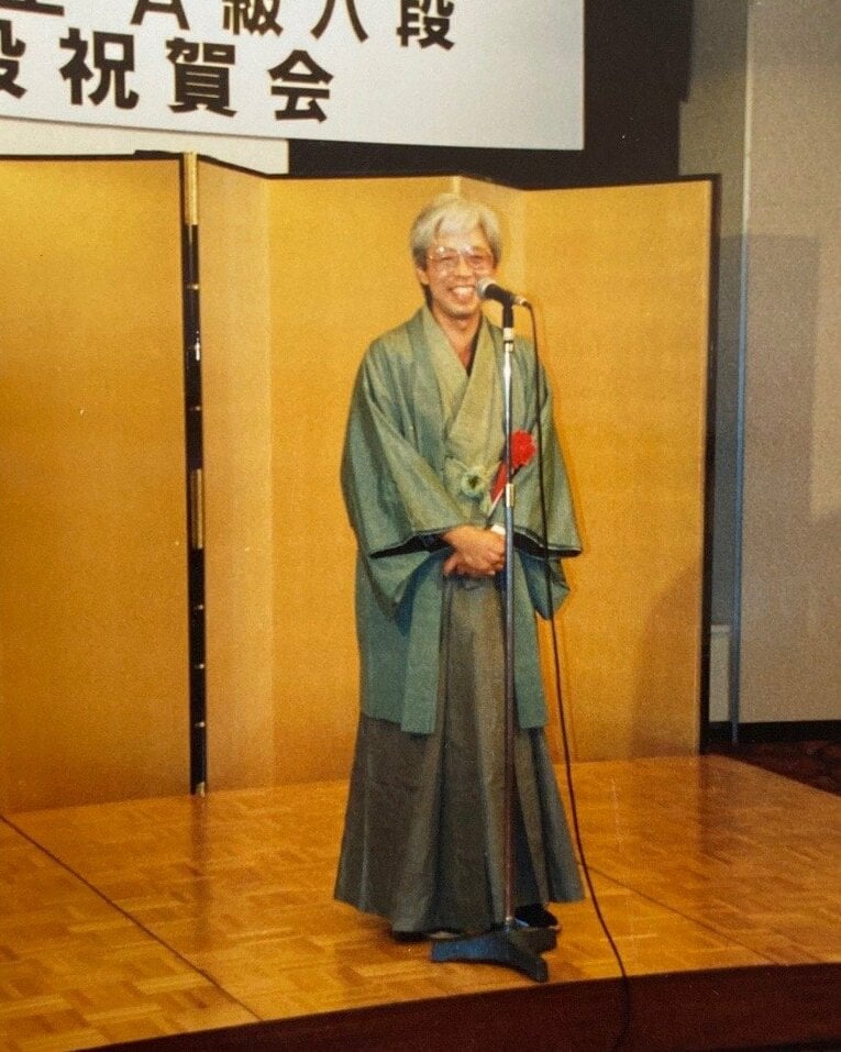 1992年４月に開かれた著者・田丸（当時41歳）のＡ級昇級祝賀会　©Noboru Tamaru