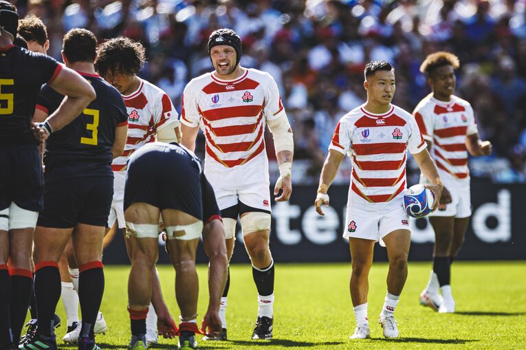 ラピース・ラブスカフニ、齋藤直人（2023年ラグビーW杯アルゼンチン戦）　©︎Kiichi Matsumoto