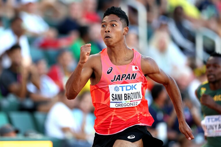 今大会の100m予選レース　©Getty Images