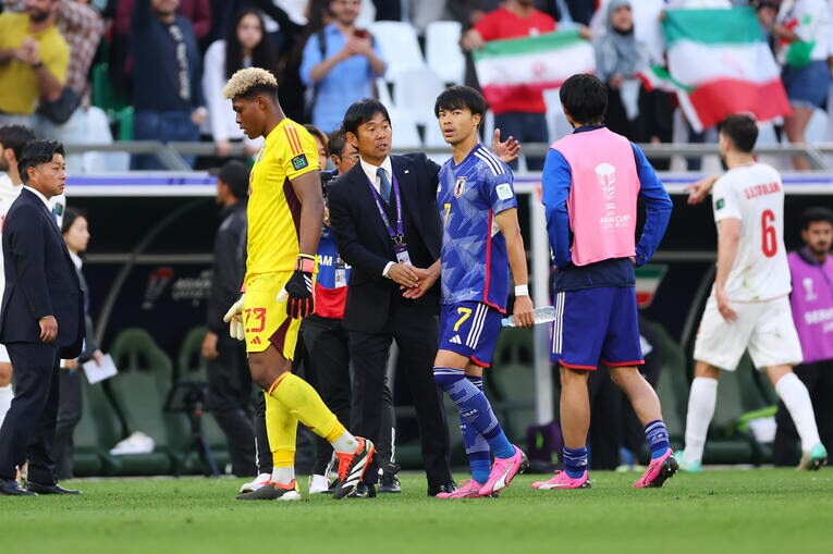 イランに敗れたあと、森保監督と　©AFLO