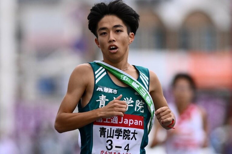 青学大キャプテンの志貴勇斗（4年）。最後の箱根駅伝では16人の登録メンバーに入れなかった（写真は3年時の出雲駅伝で） ／ photograph by AFLO