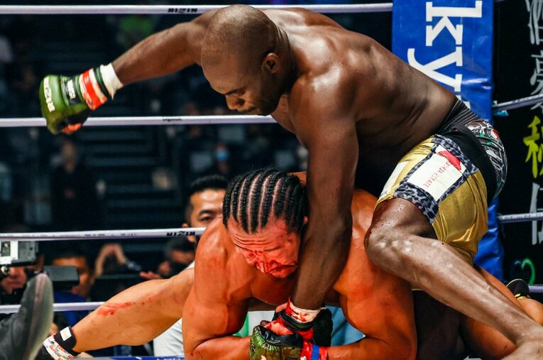 14年ぶりの総合復帰戦となったRIZIN.32にて、北村克哉に勝利したボビー・オロゴン。 ／ photograph by RIZIN FF Susumu Nagao