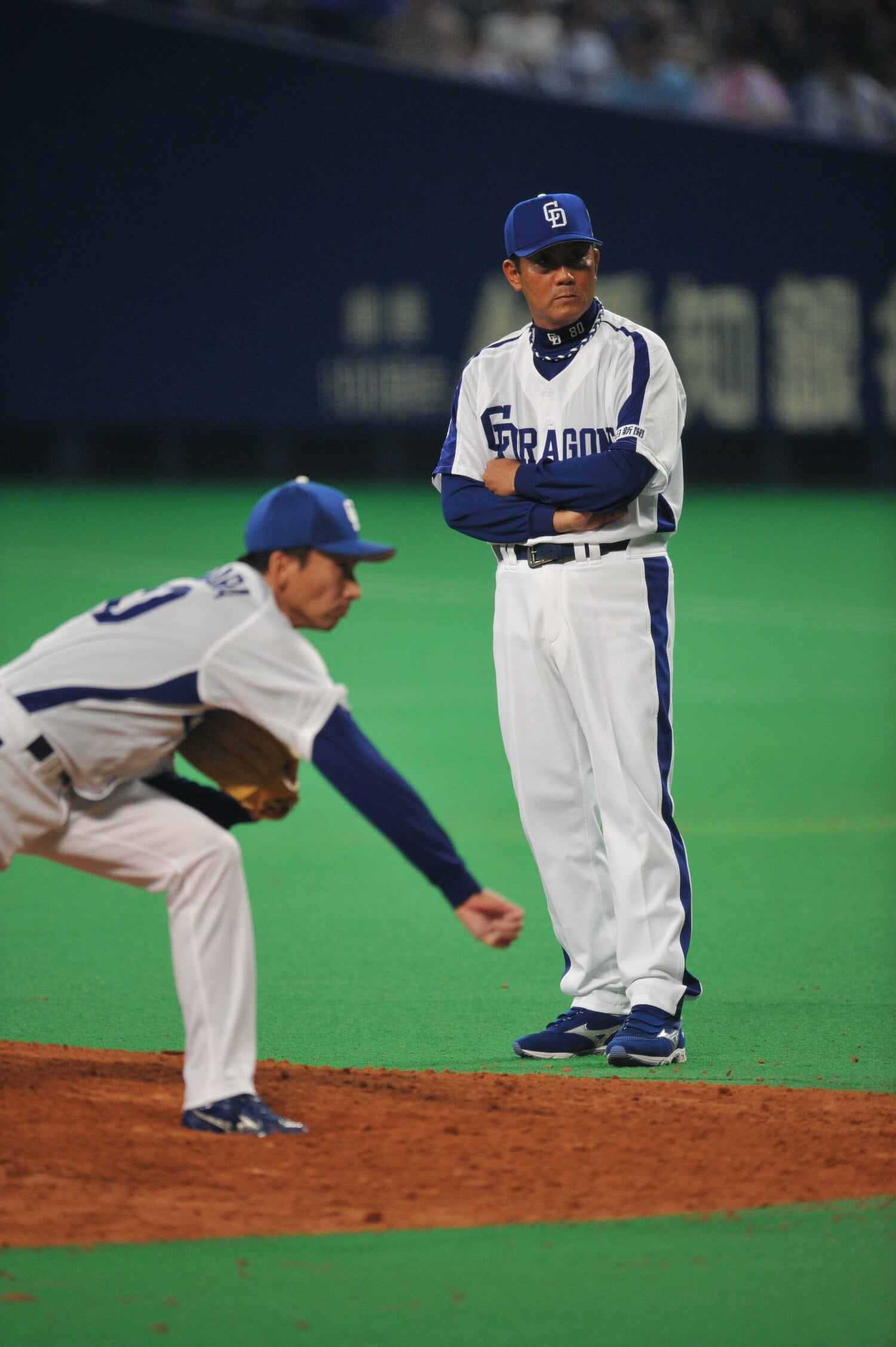 落合博満監督を参謀として支えた森繁和 ©Hideki Sugiyama