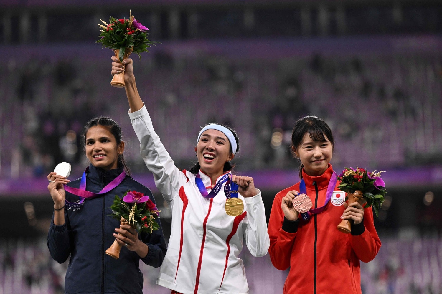 繰り上がりによって銅メダルを獲得した田中　©JIJI PRESS