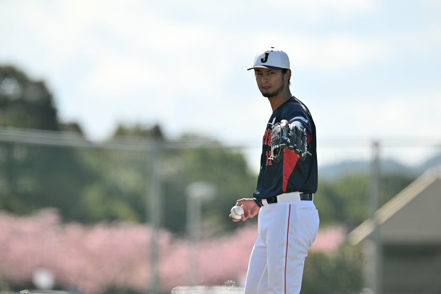 3日目、ライブBPに登板したダルビッシュ　©︎Hideki Sugiyama