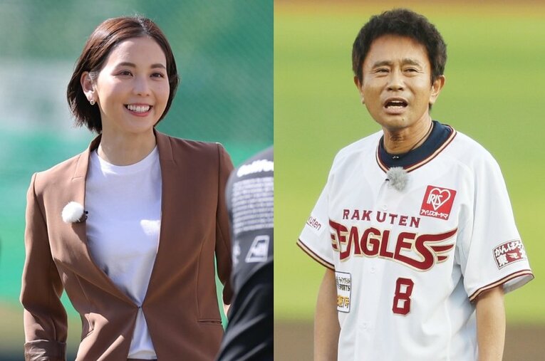 “野球”のイメージが強いヒロド歩美アナウンサー（31歳）だが、局アナ時代は報道やバラエティでも活躍。中でもダウンタウン浜田雅功（右）との共演では多くを学んだ　©L）Sankei Shimbun　R）JIJI PRESS