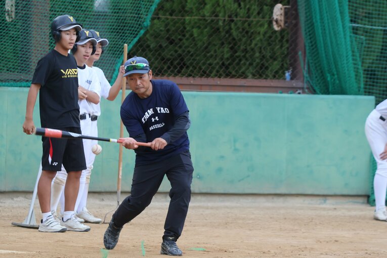 八尾高校の長田監督　©Fumi Sawai
