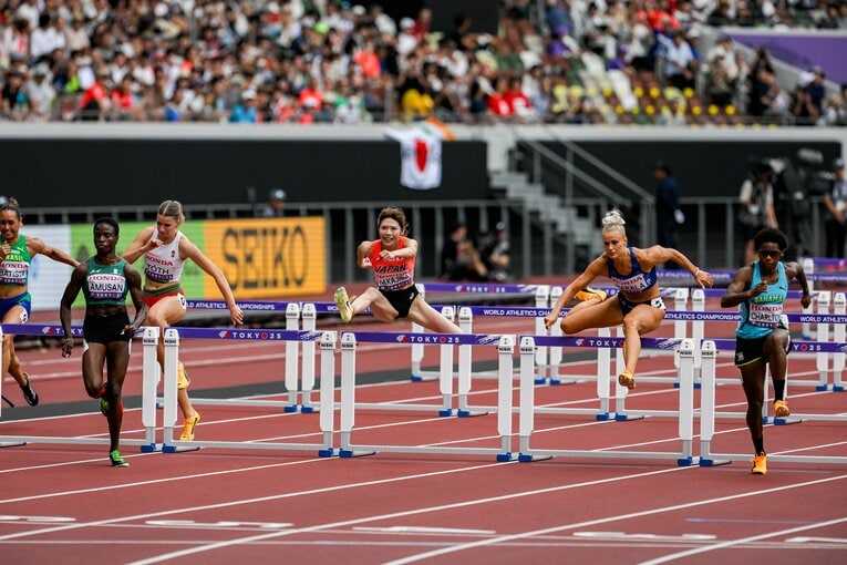【東京世界陸上】100mハードル予選を走る中島ひとみ（長谷川体育施設）　©Nanae Suzuki