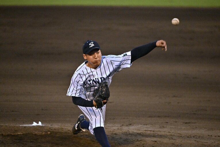 侍ジャパン大学生代表の選考合宿でも好投した渡邉　©Hideki Sugiyama