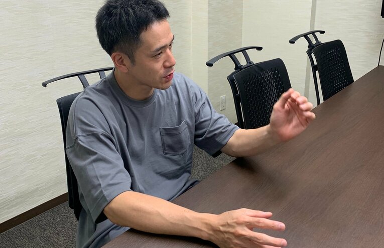 キャリアを振り返る大阪ブルテオン・伊藤健士コーチ（筆者撮影）