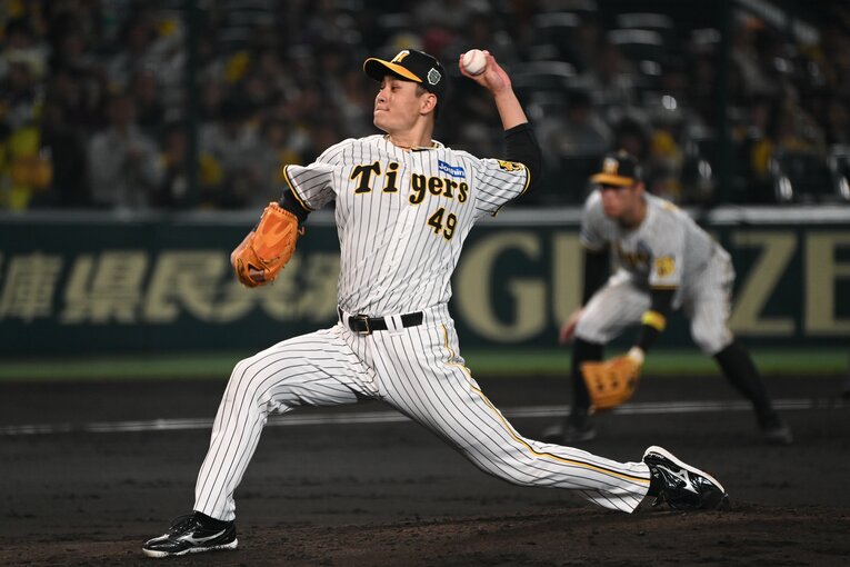 日本シリーズでも本拠地・甲子園での第5戦で先発した大竹　©︎Naoya Sanuki