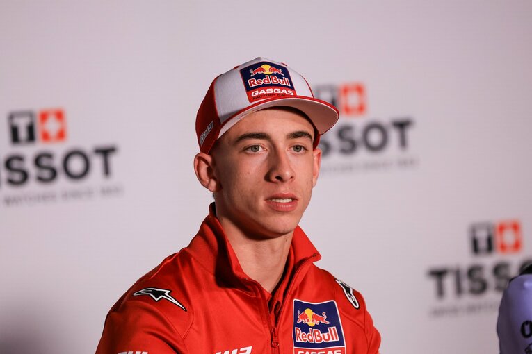 会見では歓喜のレースを冷静に振り返ったアコスタ　©Satoshi Endo