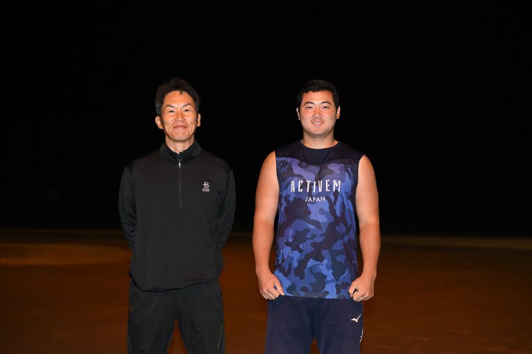國分監督と髙野（ドラフト前撮影） ©Kota Inoue