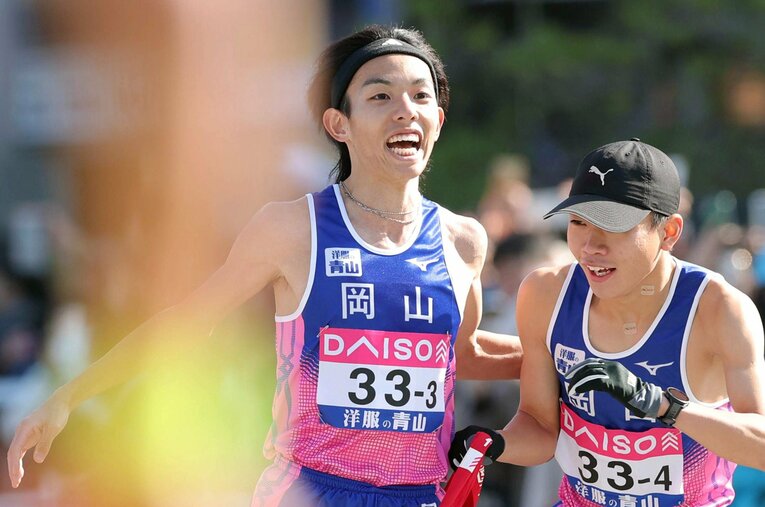 年始の箱根駅伝で大活躍だった青学大の黒田朝日が全国男子駅伝の3区に登場。2月の別大マラソンに向けた練習の一環ながら区間5位と好走 ／ photograph by AFLO