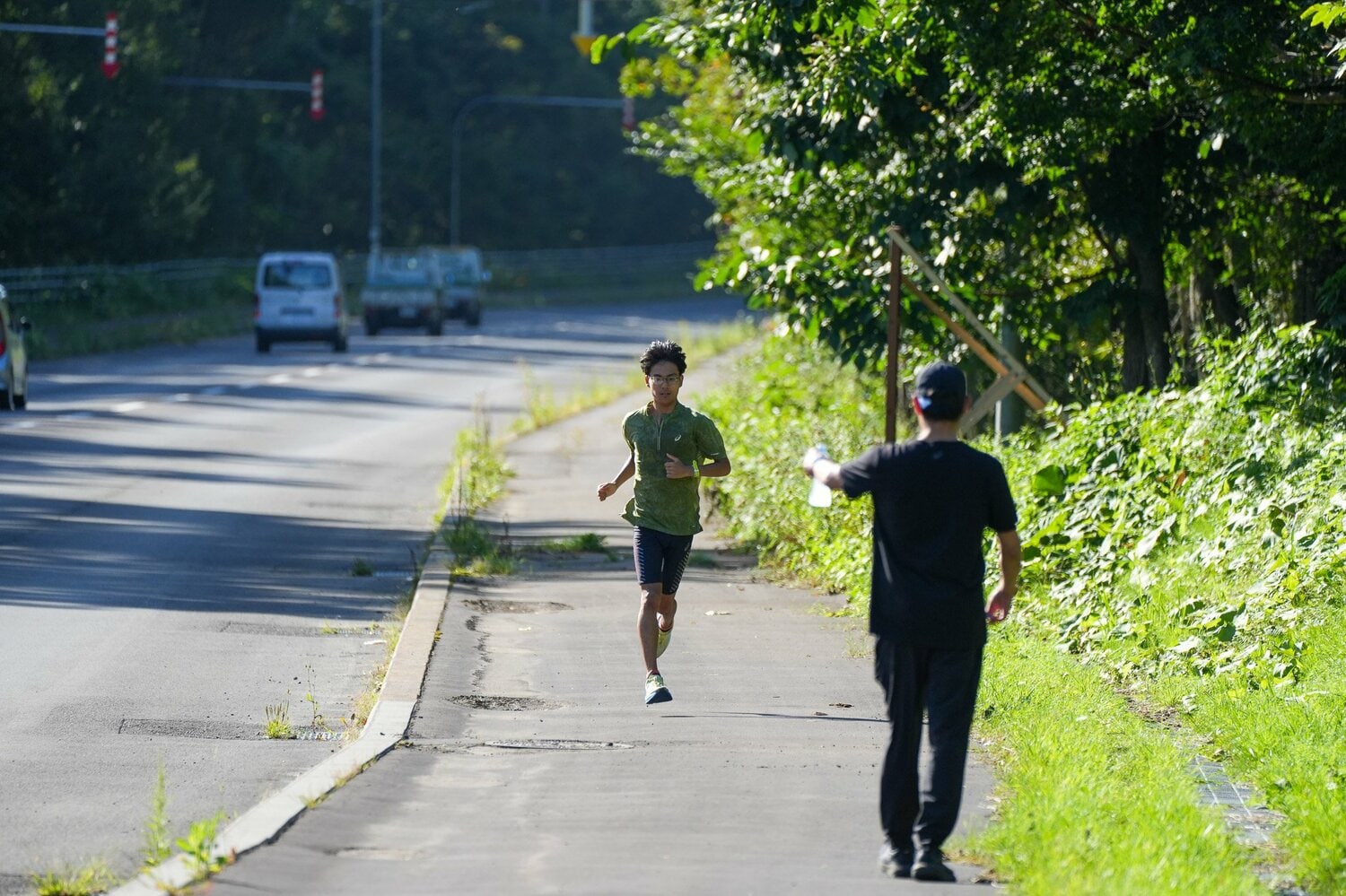 紋別合宿でひとり「山トレ」を敢行する工藤　©Satoshi Wada