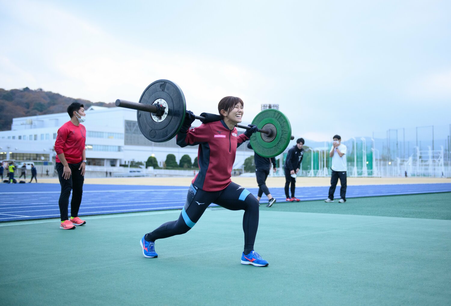 練習拠点の母校・福岡大学でトレーニングを行う兒玉　©Asami Enomoto