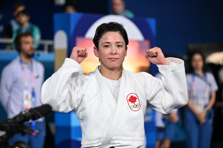 戦い終えて表情を和らげる出口　©Kaoru Watanabe/JMPA