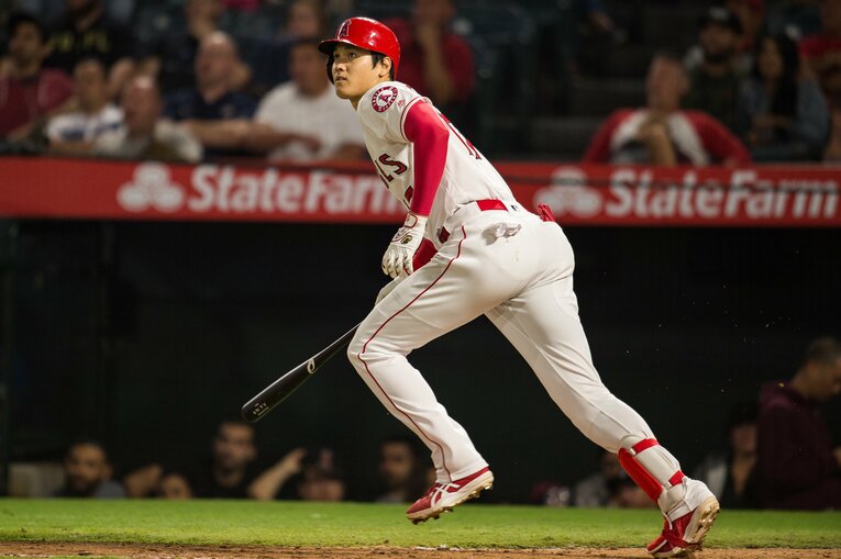 2018年、エンゼルス1年目の大谷の得点圏打率は「.350」だった　©Nanae Suzuki