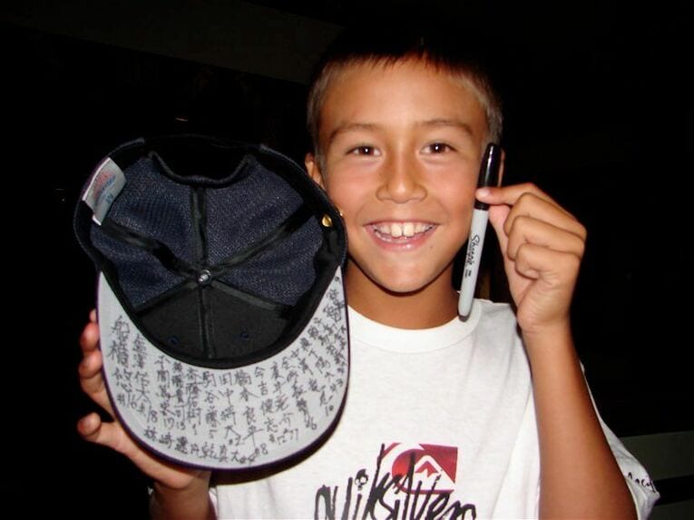 2006年野球の高校日本代表選手たちとの交流録　写真=母クミさん提供