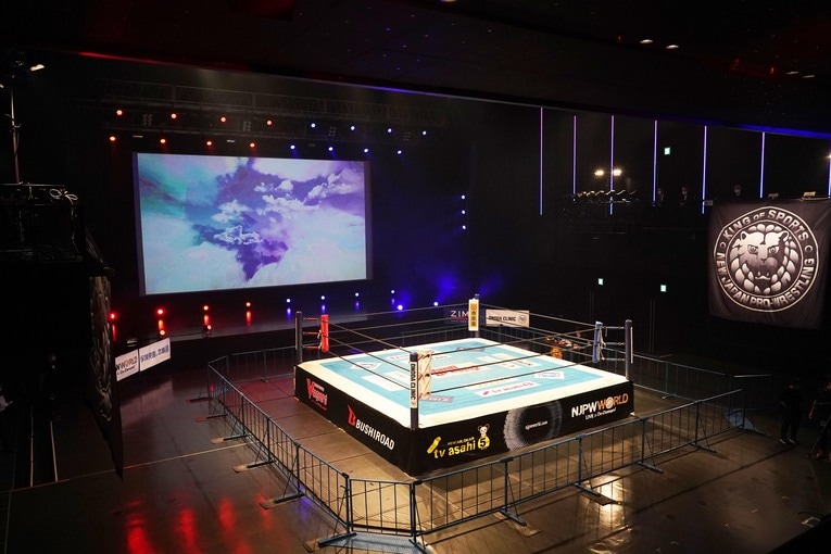 無観客試合が行われた東京都内の会場。2020年6月15日　©Essei Hara