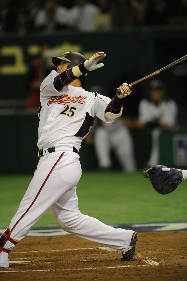 2009年、WBC代表に。第1ラウンド韓国戦でホームランを放つなど村田は好調を見せたが第2ラウンドで無念の負傷リタイアした　©Naoya Sanuki