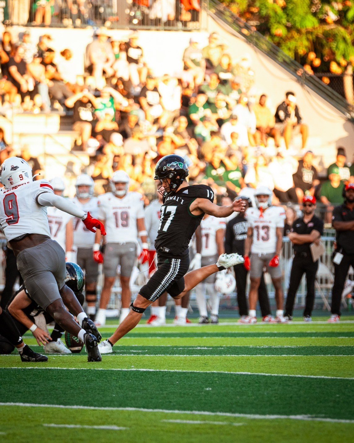 2年目からはチームの正キッカーとして活躍している松澤／本人提供