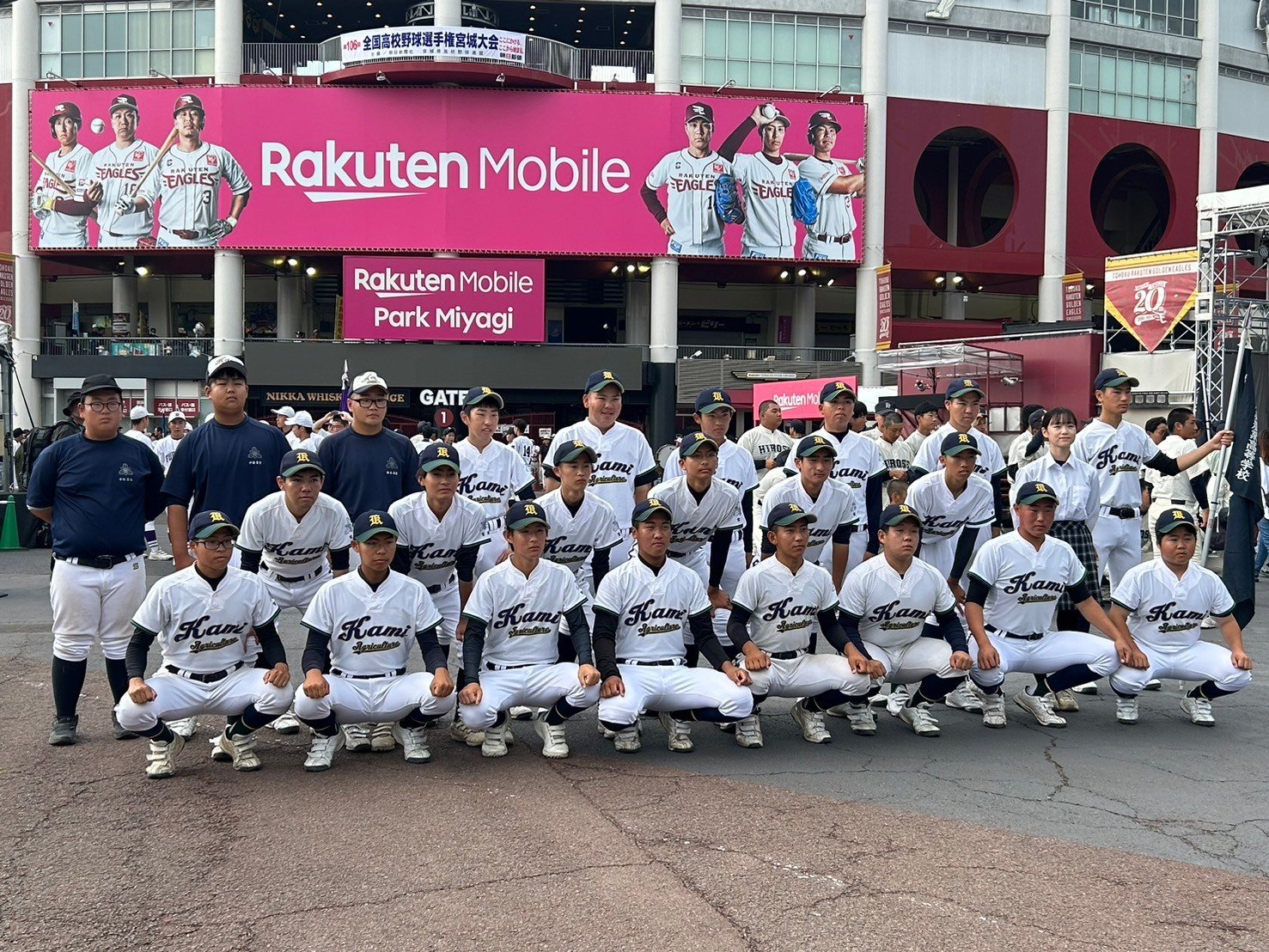 今夏、宮城大会に臨んだ加美農ナイン。7年前は部員2人だった ©Yuki Kashimoto