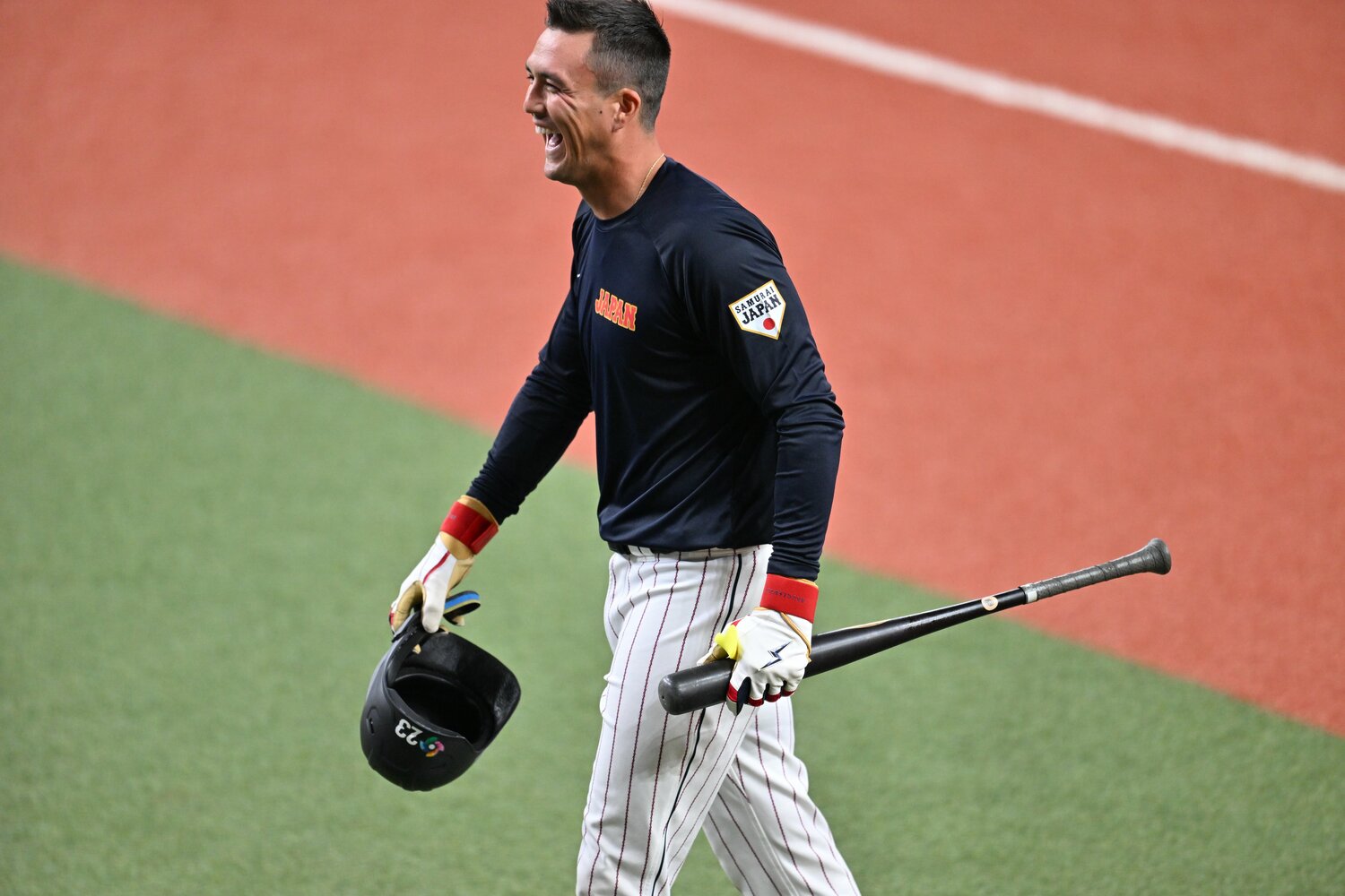 打撃練習でのヌートバー　©Naoya Sanuki