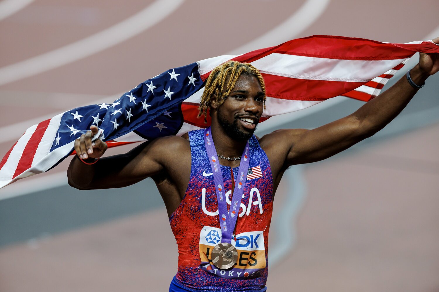 100mは3位に終わったライルズ。大本命の200mの結果は果たして…？　©Kiichi Matsumoto