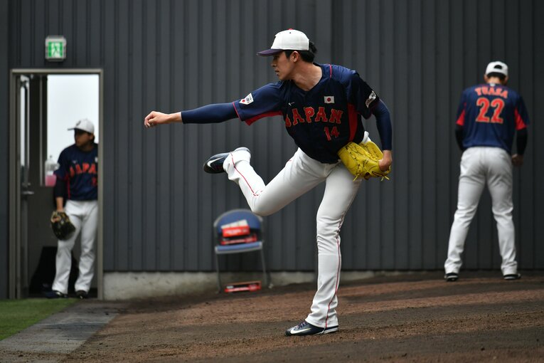 侍ジャパン強化合宿中の佐々木　©︎Hideki Sugiyama