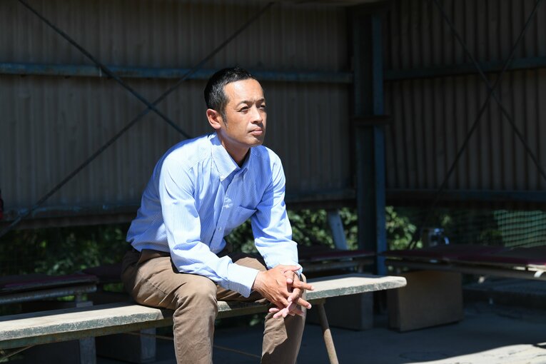 宇部商のエースだった藤田修平さん ©Kota Inoue