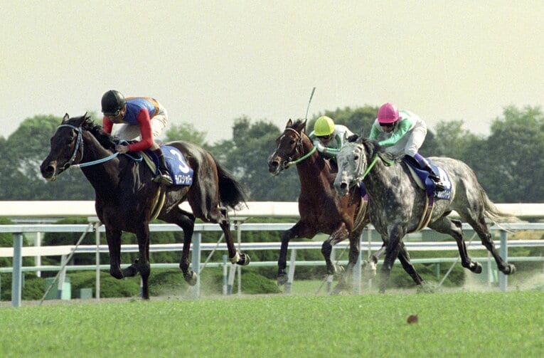 メジロマックイーンの天皇賞・春3連覇を阻止した際のライスシャワー　©KYODO