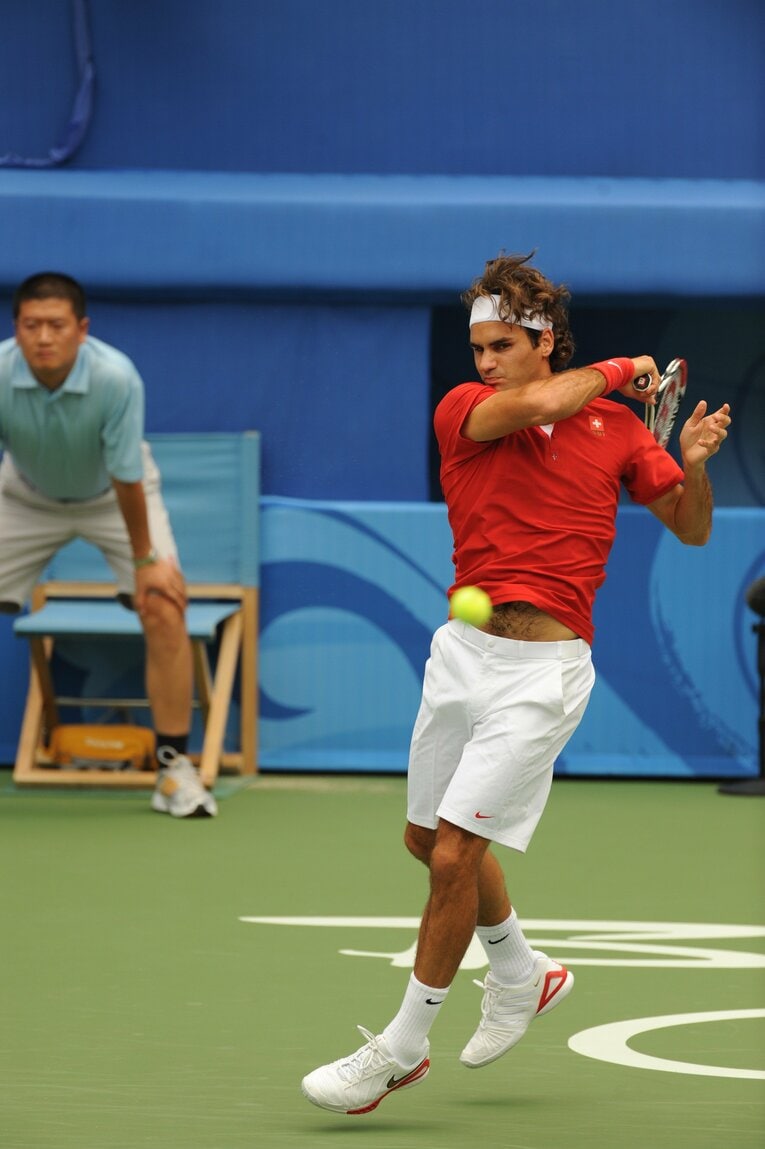 北京五輪のフェデラー　©Kaoru Watanabe/JMPA