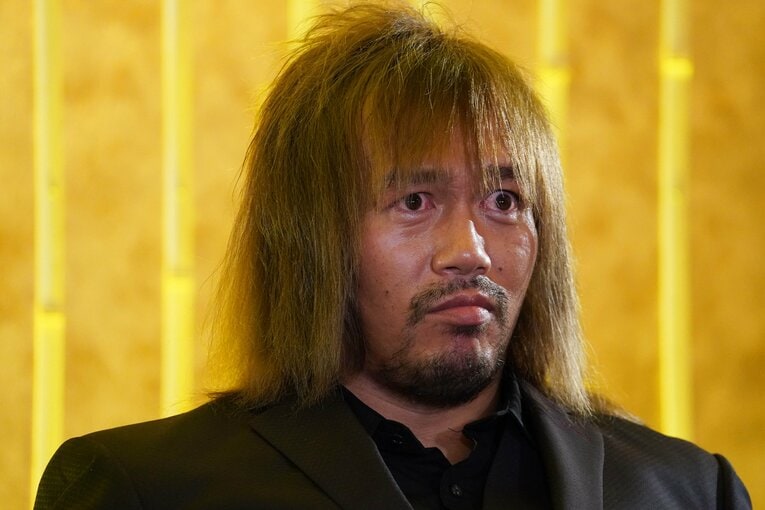 記者会見での内藤哲也　©Essei Hara