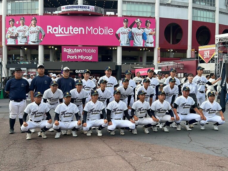 【加美農野球部とは？】今夏、宮城大会に臨んだ加美農ナイン。7年前は部員2人だった ©Yuki Kashimoto