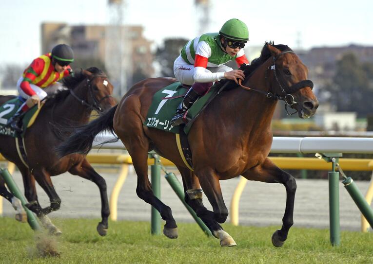 共同通信杯を制したエフフォーリアと横山武史　©KYODO