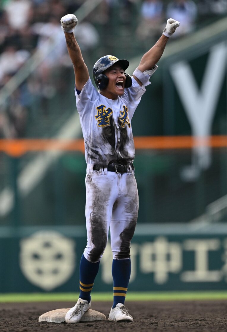 1回戦の共栄学園戦ではタイムリーも放った高中　©︎Sankei Shimbun