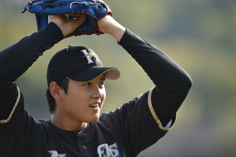 日本ハム時代の大谷翔平。2014年9月、神戸でのオリックス戦で　©Hideki Sugiyama