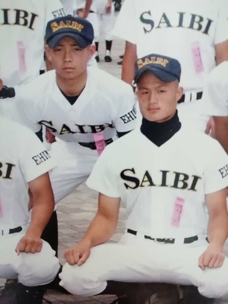 高校時代のティモンディ。奥が前田、手前に写るのが高岸