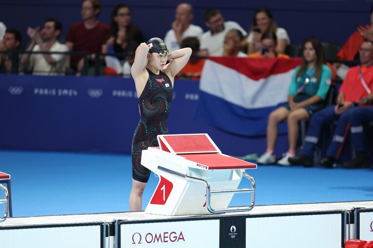 パリ五輪100ｍバタフライで7位に入った17歳の平井。来春卒業後は米の名門・テネシー大へ　©JMPA