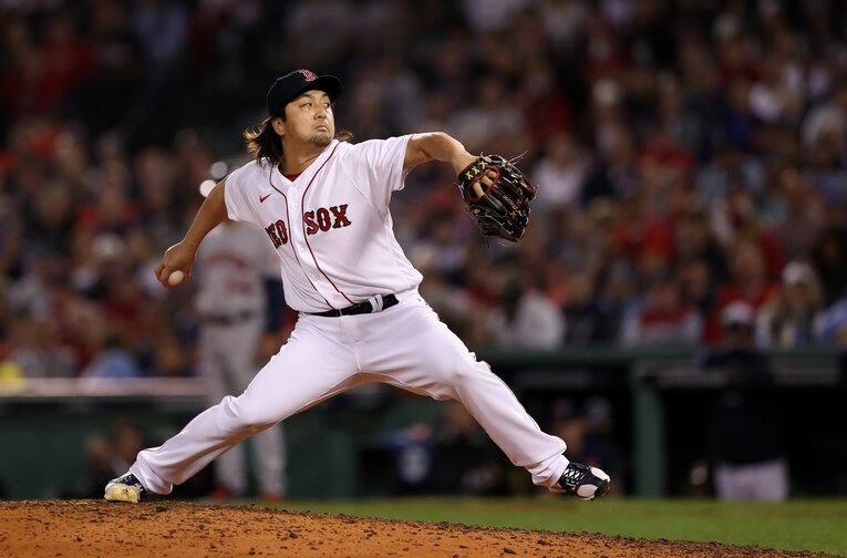 大谷翔平とともに「ダイヤのA」主人公のライバル・降谷暁の投手フォームのモデルになっている沢村拓一　©Getty Images