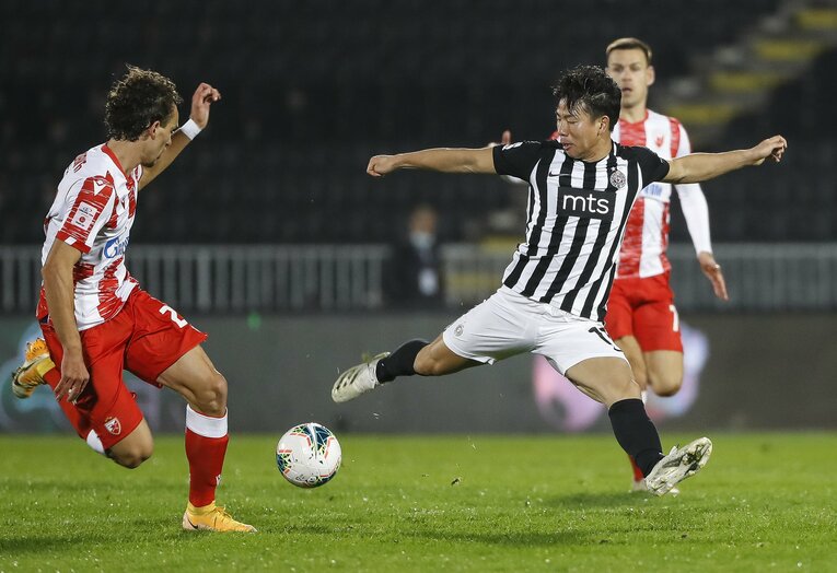 セルビアの強豪パルチザン・ベオグラードでは、2シーズンでリーグ22ゴールをあげた　©︎Getty Images