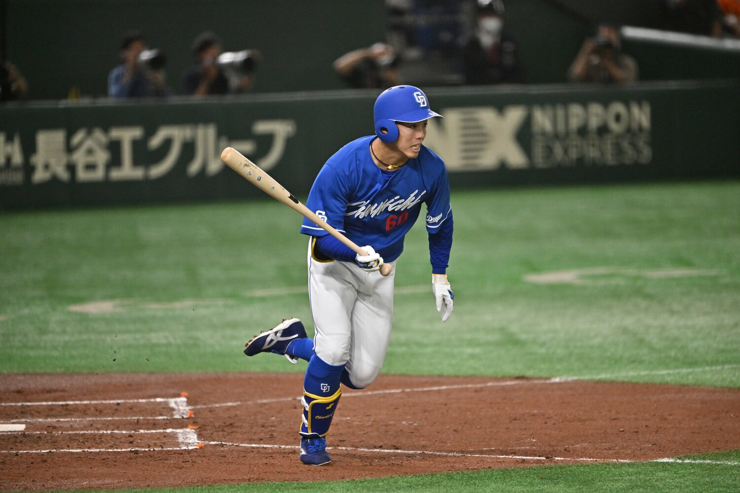 今季は29試合連続安打を放つなどリードオフマンとして活躍した岡林　©︎Hideki Sugiyama