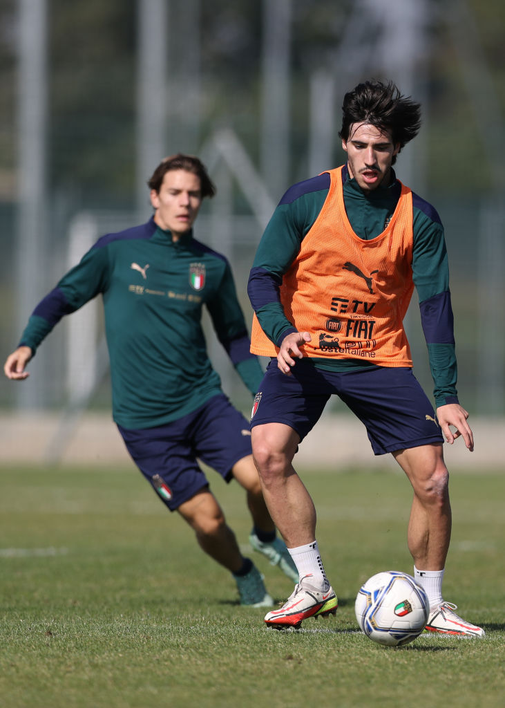 2021年、U-21イタリア代表時代のトナーリとファジョーリ ©Getty Images