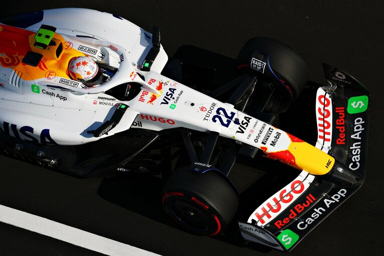 今季序盤2戦にRBで出走し、明るい表情を見せることが多かった角田　©Getty Images / Red Bull Content Pool