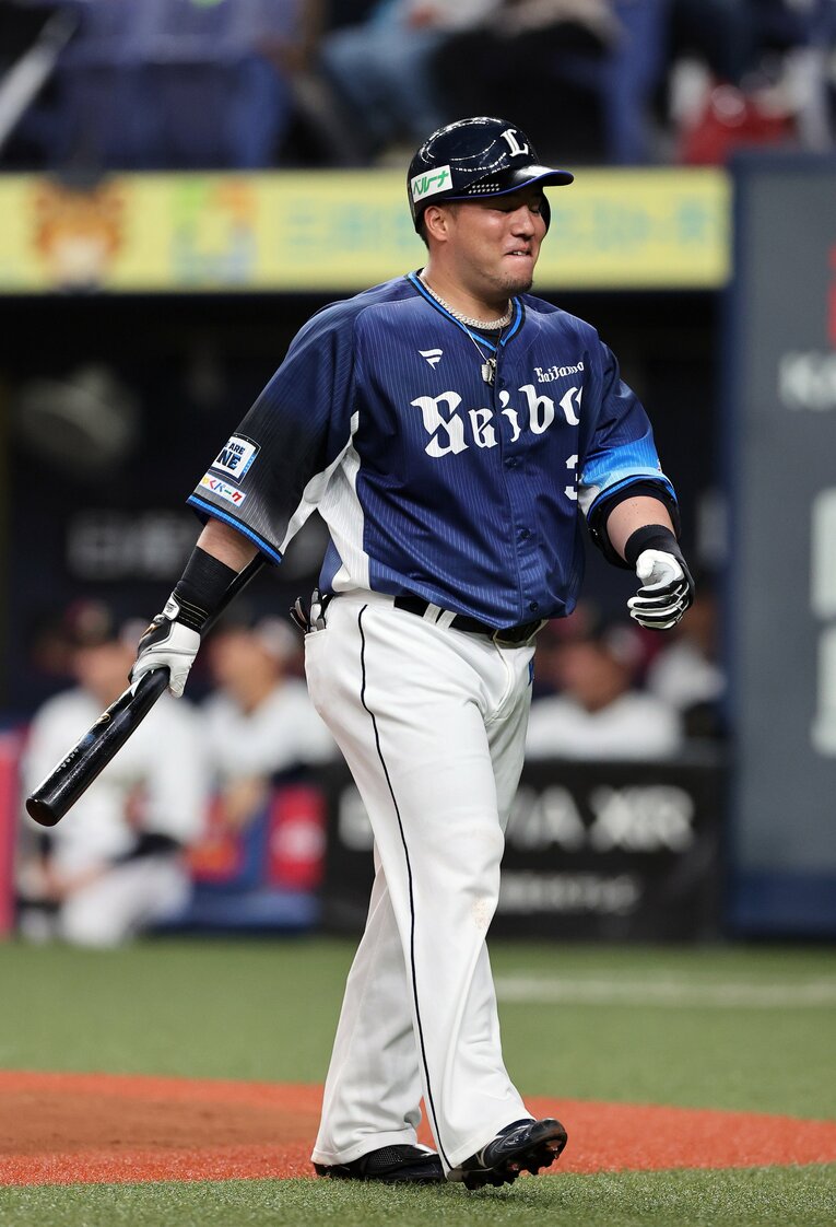 今季は開幕直後から故障で戦列を離れていた山川。5月2日に復帰するも12日に再び登録抹消となった　©︎JIJI PRESS