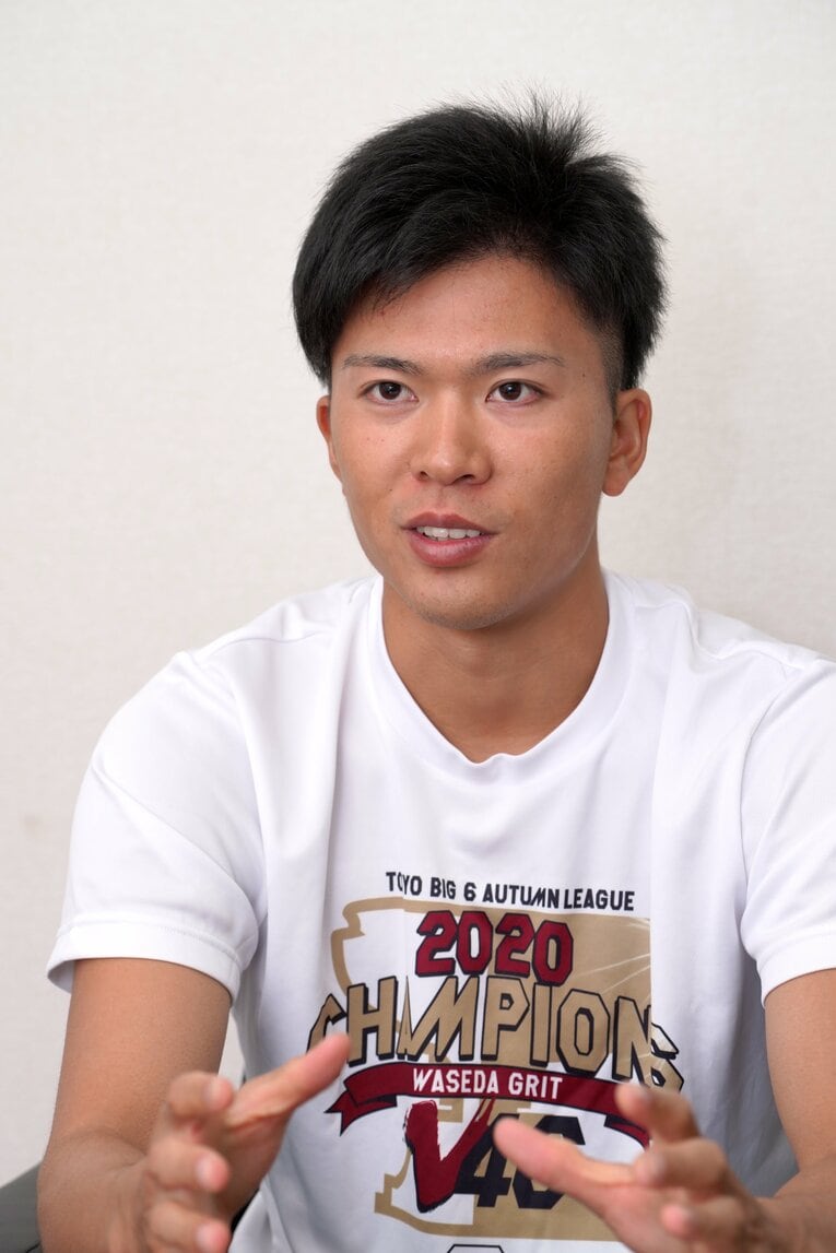 早稲田大学時代の早川（2020年撮影）。4年間で球団のエースまで成長した　©︎Hideki Sugiyama