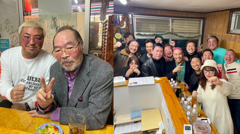 ボクシング関係者や著名人が訪れる「いきや」の様子（本人提供）