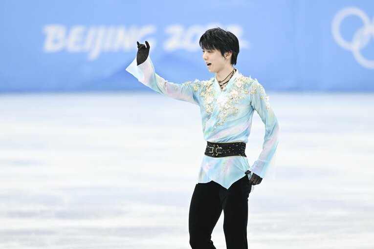 北京五輪フリーの羽生結弦の演技　©Asami Enomoto／JMPA