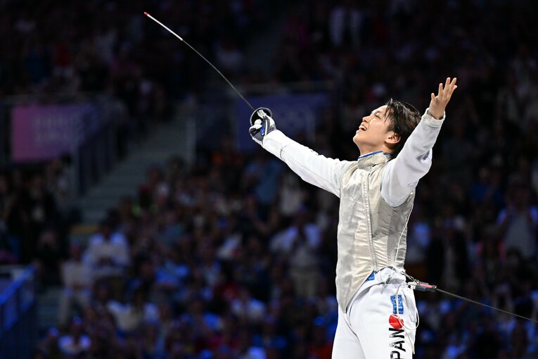 フェンシング男子フルーレ団体で日本のアンカーを務めた飯村一輝　©Naoya Sanuki/JMPA
